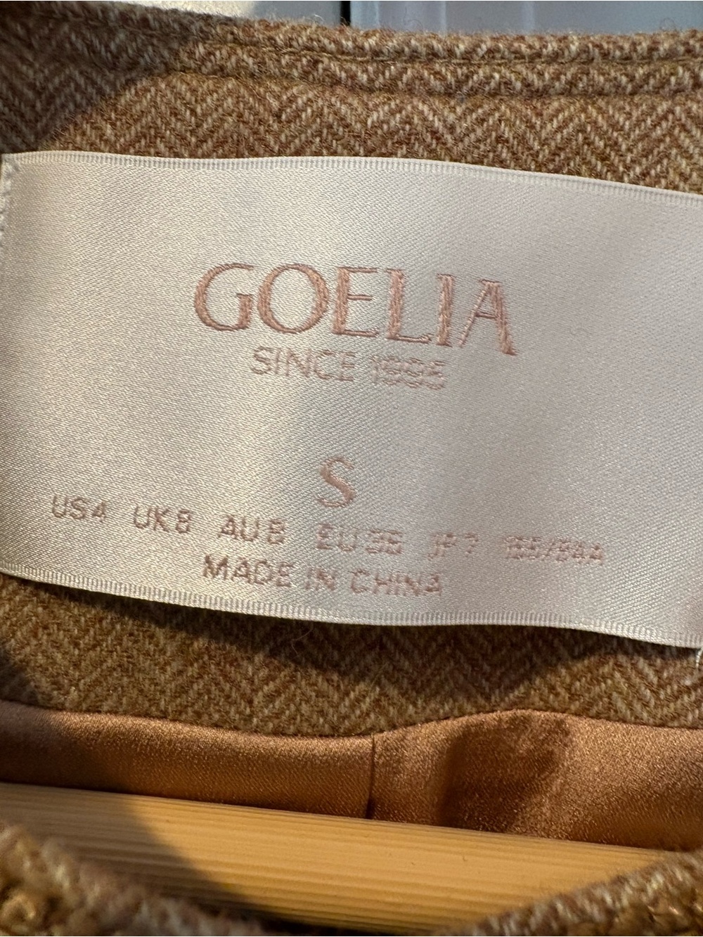 GOELIA brown washable wool blend cropped jacket - Picture 5 of 10